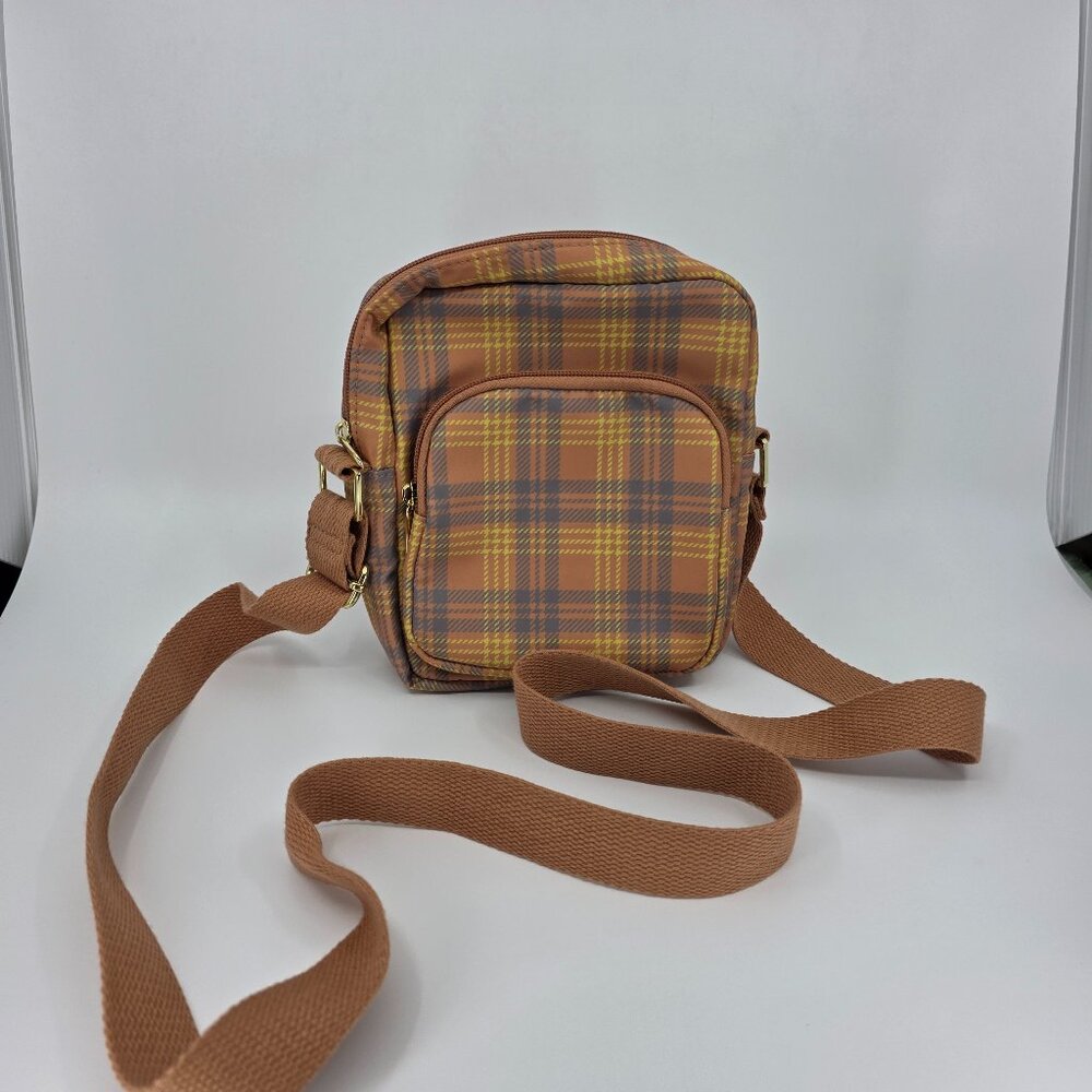 Wild Fable Retro Mustard Plaid Mini Crossbody Bag | Adjustable Strap